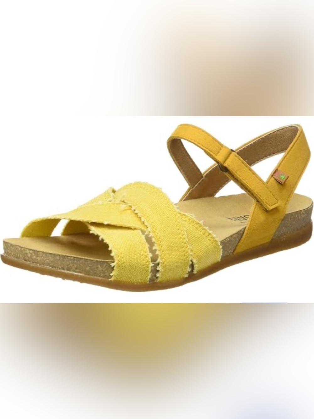 El Naturalista womens Yellow Cross-Strap Open-Toe Sandals